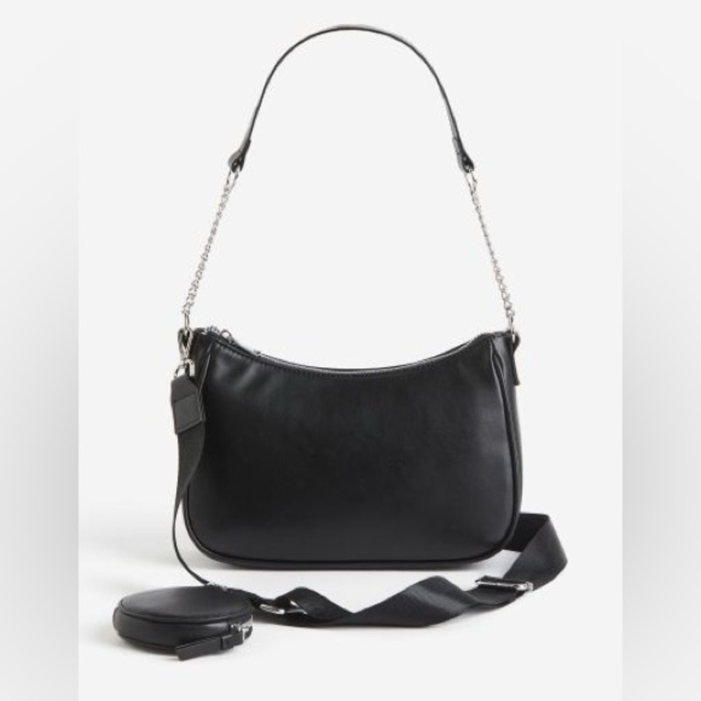Black Shoulder Bag and Pouch